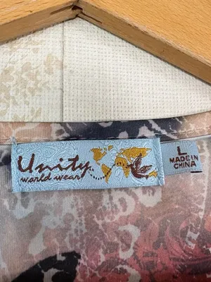 Y2K Unity World Wear Pink Embellished Butterfly Flutter Sleeve Going Out Top L thumbnail 7