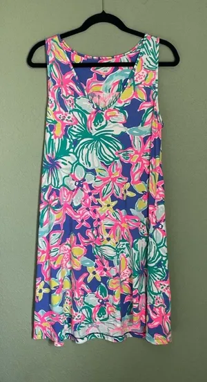 Lilly Pulitzer Blythe Swing Dress Size Small Casa Azul Pima Cotton Resortwear thumbnail 1