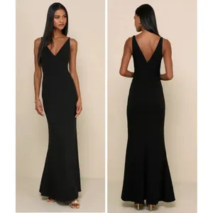 Lulus Melora Black Sleeveless Maxi Dress Size XS NWT Wedding Formal Black Tie thumbnail 2