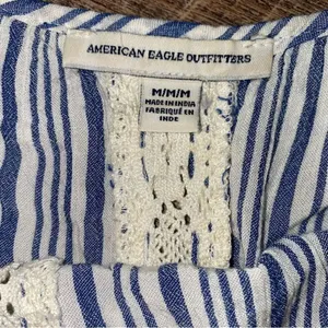 American Eagle Cold Shoulder Ruffle Top Embroidered Festival Boho Medium thumbnail 7