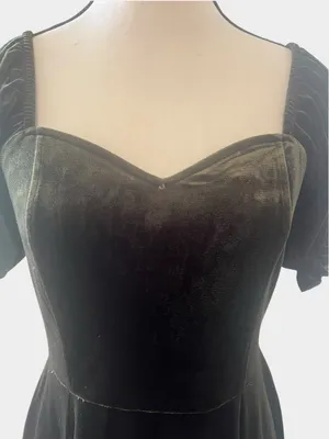 Disturbia Verdant Green Velvet Corset Mini Dress Goth US 4 UK 8 thumbnail 4
