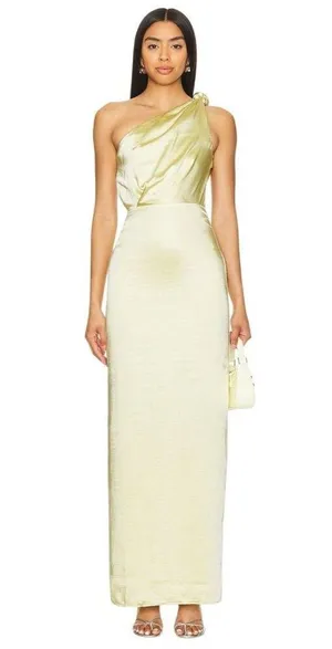 Lovers and Friends Bella Gown in Baby Yellow Small New Womens Maxi Dress thumbnail 10