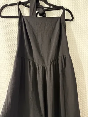 ZESICA Women's Summer Sleeveless Halter Midi Black Dress Size Large thumbnail 4