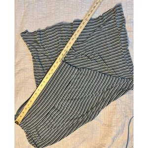 GNW Grey Black Striped Maxi Skirt XL Stretchy Knit Fold Over Waist Long Skirt thumbnail 4