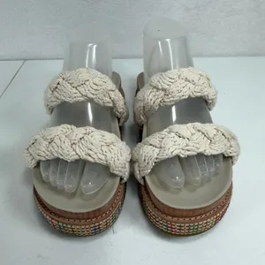 Johnny Was 6 Platform Slide Braided Rope Sandal Woven Trim Boho Festival Preppy thumbnail 4