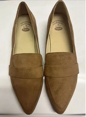 Dr Scholls 9M Emilia Pointed Toe Slip-On Tan Flat Loafer Comfort Shoes thumbnail 1