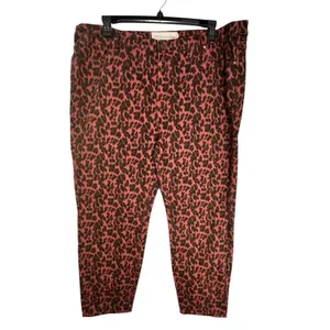 Soft Surroundings‎ Metro Denim Leopard Print Pants Red Black 22W 5DU24 Stretch thumbnail 9