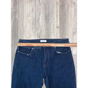 Madewell Flare Jeans Dark Indigo Blue High Rise Wide‎ Leg 1lDenim Size 32 Petite thumbnail 6