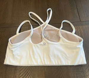 Lululemon Flow Y Strappy Bra Nulu 14 women in white thumbnail 1