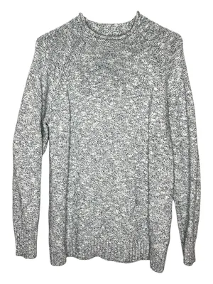 L.L. Bean 100% cotton Heather Gray Rolled mock neck Size L thumbnail 3