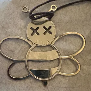 Dior Gold Bee‎ Charm Pendant on Black Cord thumbnail 5