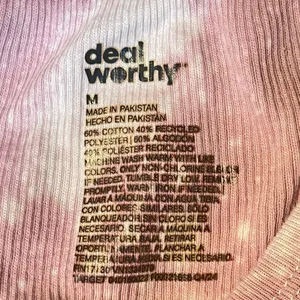 Deal Worthy Womens Tank Top Pink Bleach Tie Dye Heart Graphic Ribbed Knit Medium thumbnail 4