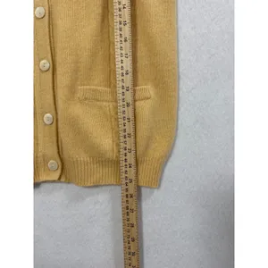 Blarney Woollen Mills Yellow Cable Knit Cardigan Sweater Made in Ireland‎ Small thumbnail 5