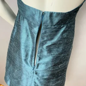Lula‎ Kate Silk Dupioni Dress Teal Halter Neck Cocktail Size 8 Fit and Flare Zip thumbnail 9