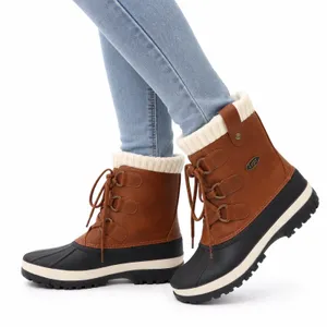 Lugz Duck Boots Womens 8 Tallulah Brown Black Water Resistant Faux Fur New thumbnail 1