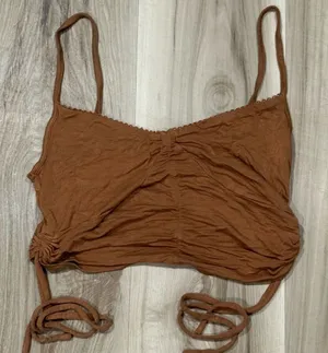 Pacsun PAC Cares Brown Scrunch Tank Top Women’s Medium thumbnail 1