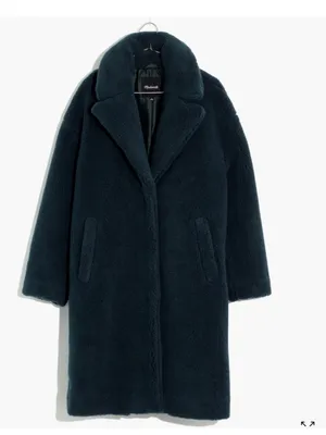 Madewell (Re)sourced Sherpa Teddy Coat NC578 Womens Medium Green Boucle Plush thumbnail 4