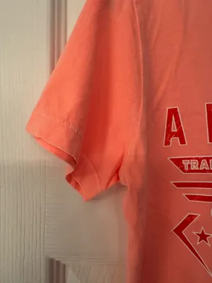 American Fighter Brimley Women's Coral Peach Graphic Cotton Tee Size XS thumbnail 9