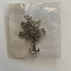 Ruby cross silver‎ tone pendant necklace faux fashion jewelry thumbnail 6