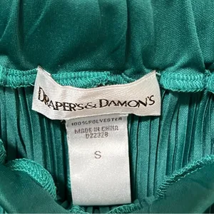 Draper’s and Damon’s Green Pleated Flared Pants S High-Waisted thumbnail 3
