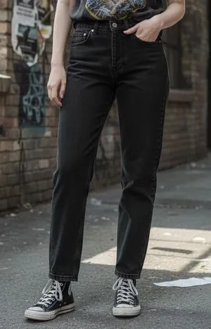 Ragged Priest Size 26 Straight Leg Jeans‎ Washed Black Alternative Grunge Baddie thumbnail 1