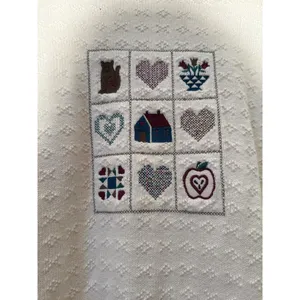 Bon‎ Worth Vintage Quiltrd Collared Sweater Grandma Cottagcore Women's Sz Large thumbnail 2