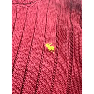 Vintage Abercrombie & Fitch A&F 92 Burgundy Ribbed Turtleneck Sweater S Y2K thumbnail 4