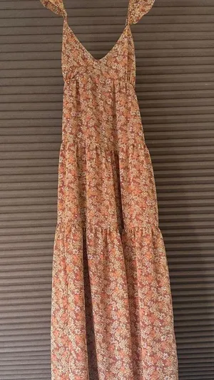 Madewell Georgette Ruffle-Sleeve Tiered Midi Dress In Daisy Meadow Size 8 thumbnail 1