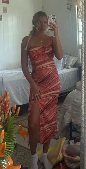 Marble Orange Dress thumbnail 3