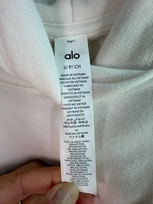 Alo Yoga White Cropped Hoodie Size S thumbnail 6
