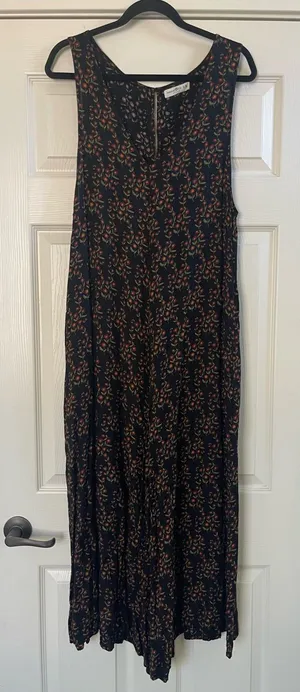 Women’s Natural Life Let's Just Go Wide Leg Floral Jumpsuit Black Size S/M thumbnail 1