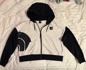White And Black Cropped North Face Jacket thumbnail 1