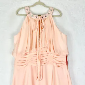 JJ's House Halter Neck Chiffon Bridesmaid Dress Size 18W Pearl Pink NWT thumbnail 6