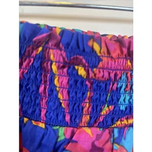 NWT J. Crew Tropical Floral Smocked Tiered Mini‎ Skirt Crochet Trim Boho Medium thumbnail 4