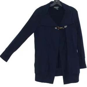 Ralph Lauren Cardigan Navy Blue S Equestrian Minimalist Quiet Luxury Old Money thumbnail 2