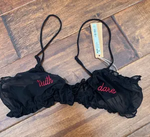 Nwt Skims Sleepover Mesh "Truth Or Dare" Triangle Bralette thumbnail 1
