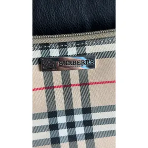 Burberry London Nova Check Canvas Leather Clutch Bag Tan Black No Strap thumbnail 3