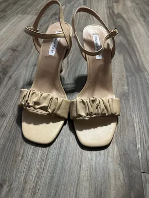Chelsea & Violet Nude Ruched Ankle-Strap Heels thumbnail 6