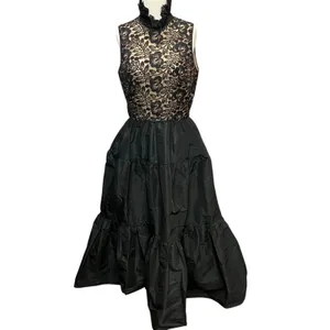 Vintage Lillie Rubin Evening Gown XS-S Black Lace Taffeta‎ Romantic Victorian thumbnail 3