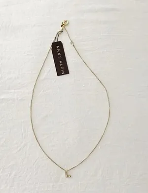Anne Klein Y2K Dainty Gold Rhinestone ‘L’ 16” Necklace NWT thumbnail 4