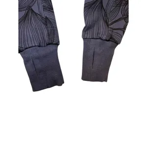 Buff Bunny Collection Cropped Zip Up Hoodie Charcoal Leaf Print Athleisure‎ M thumbnail 14