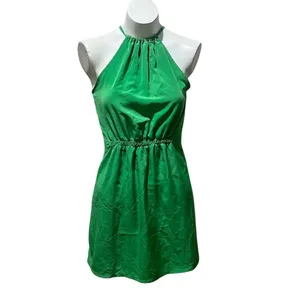 Zara Basic Women's XS Green Halter Neck Mini Dress Standard Casual Summer thumbnail 6