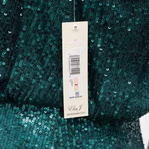 Eliza J Sequin Emerald Mock Neck Cocktail Dress‎ thumbnail 8