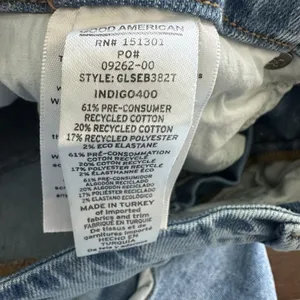 Good American Good Legs Straight Jeans Sz 14/32 Indigo400 cropped button fly thumbnail 6