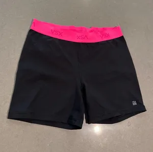 VSX Victoria Secret Sport Shorts Womens Large Black Pink‎ Athletic Gym thumbnail 1