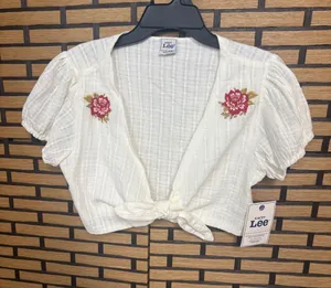 Lee white swim cover up top size Small thumbnail 1