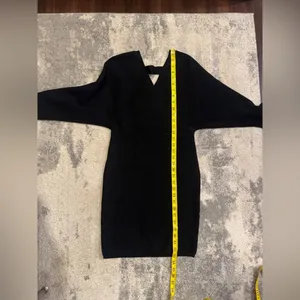 Black V-Neck Sweater Dress (No Brand) thumbnail 6