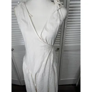 FREE PEOPLE FREE-EST MAISIE MIDI WRAP DRESS TIE SHOULDERS SMALL IVORY Cotton thumbnail 8