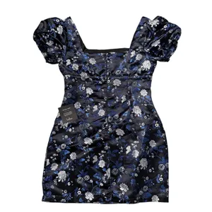 Lulus Dramatic Beauty Black Floral Jacquard Puff Sleeve Mini Dress, Size S thumbnail 5