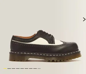 Dr. Martens black and white leather loafers thumbnail 1
